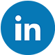 A blue circle with the linkedin logo in it.