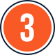 A red and white circle with the number three in it.